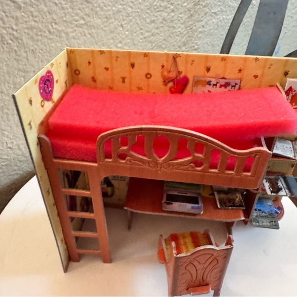 Paper Doll House And Furniture Collection bunk bed books laptop desk chair - Picture 4 of 7